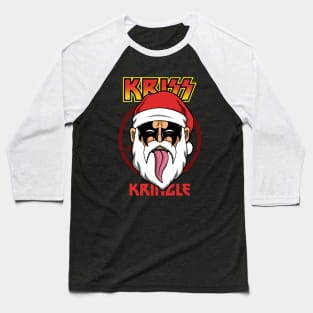 Kris Kringle Christmas Rock And Roll Band Krampus Santa Claus Baseball T-Shirt